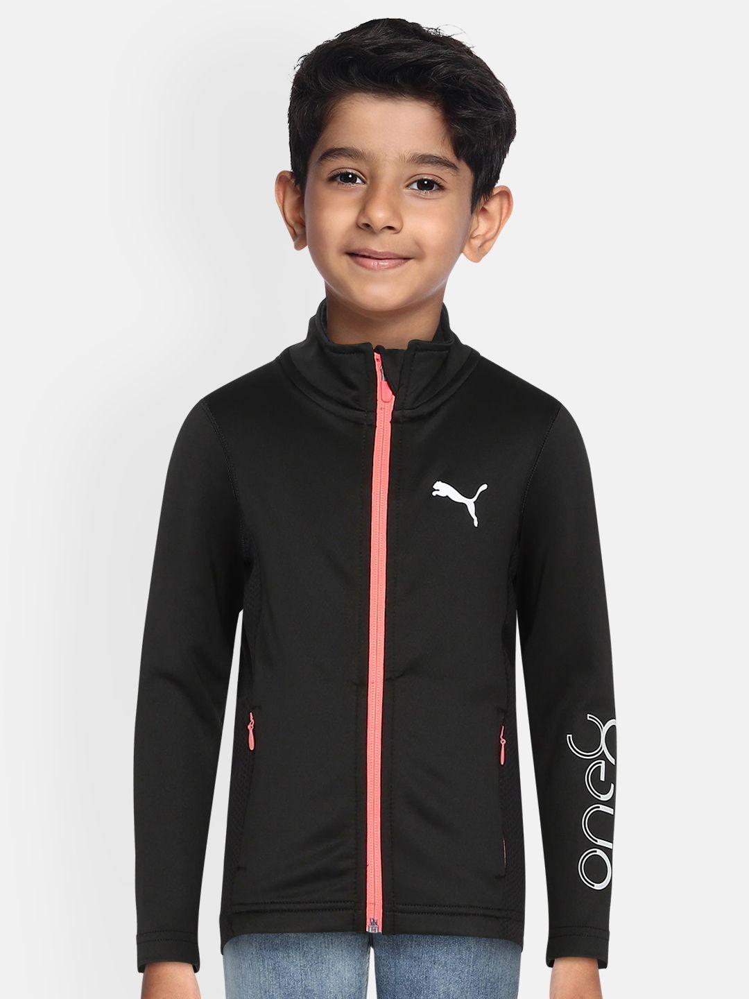 puma boys black solid vk active sporty jacket