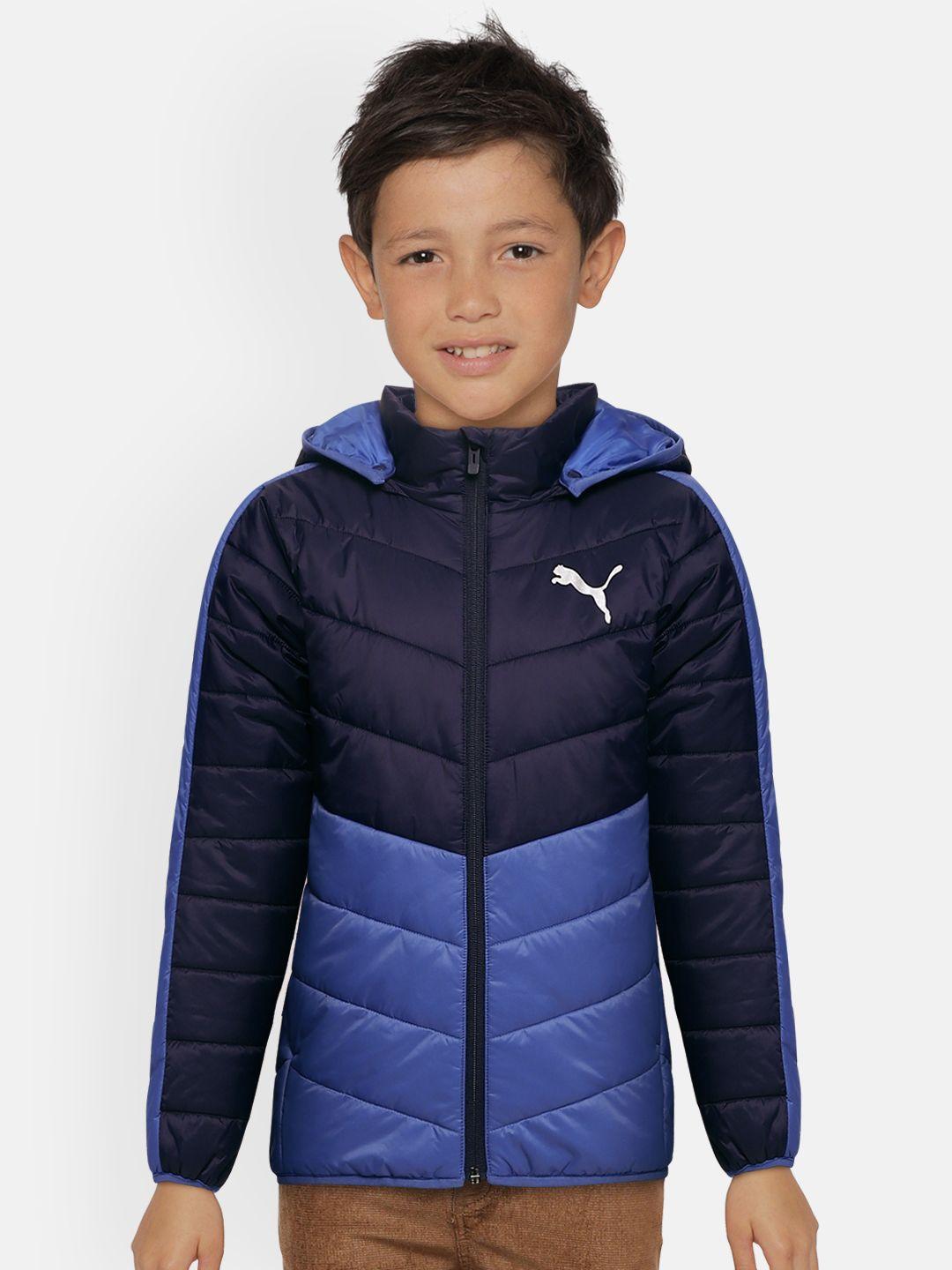 puma boys blue solid active sporty jacket