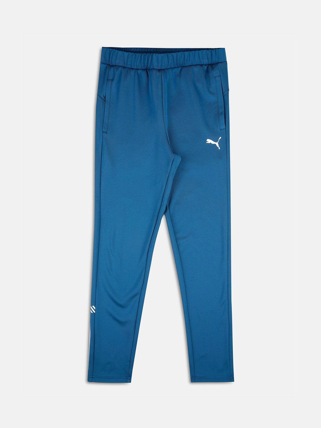 puma boys blue solid tech sport open track pants