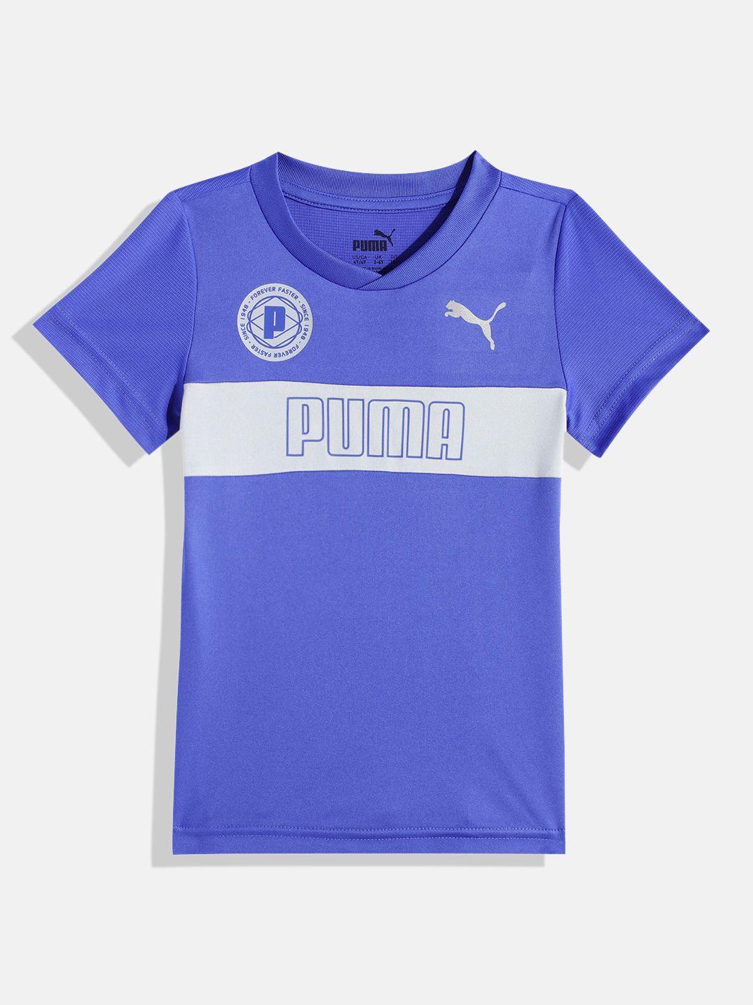 puma boys brand logo printed active sports graphic youth training t-shirt