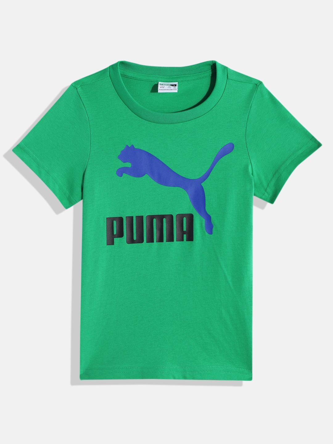 puma boys brand logo printed classics pure cotton t-shirt