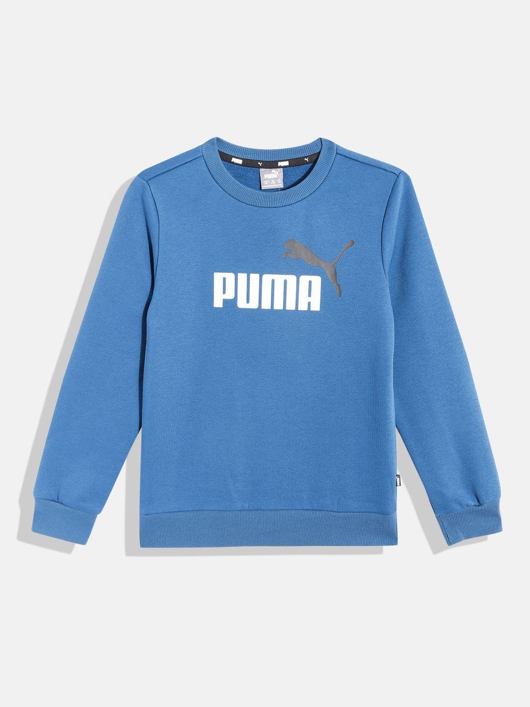 puma boys brand logo printed essentials sweatshirt