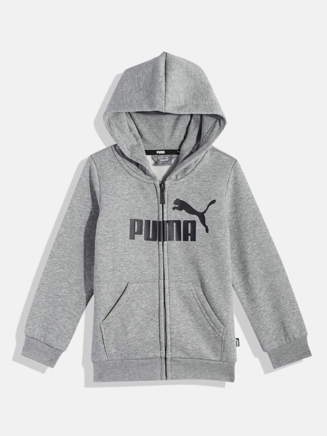 puma boys brand logo printed hooded sweatshirt