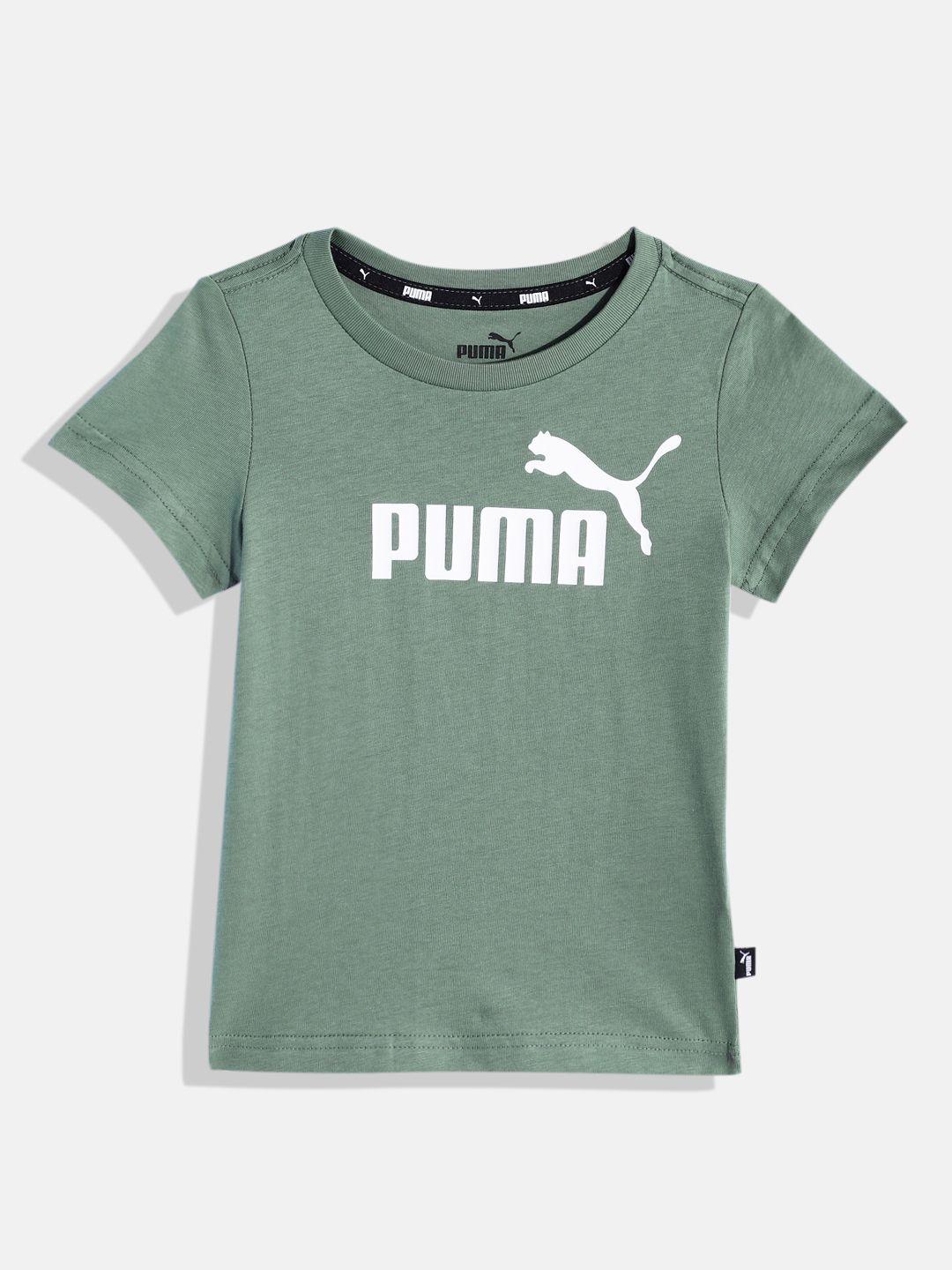 puma boys brand logo printed pure cotton ess t-shirt