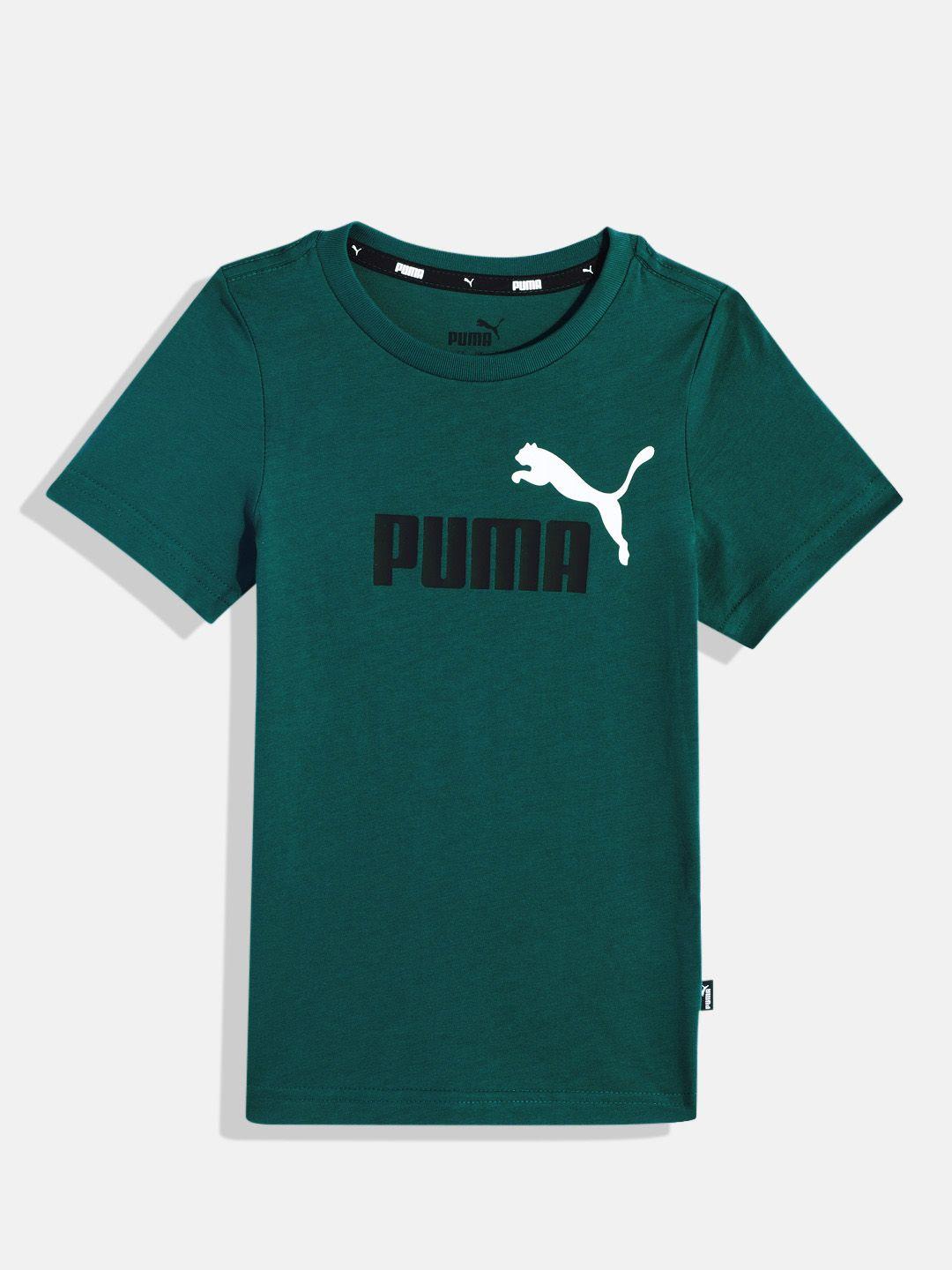 puma boys brand logo printed pure cotton essentials t-shirt
