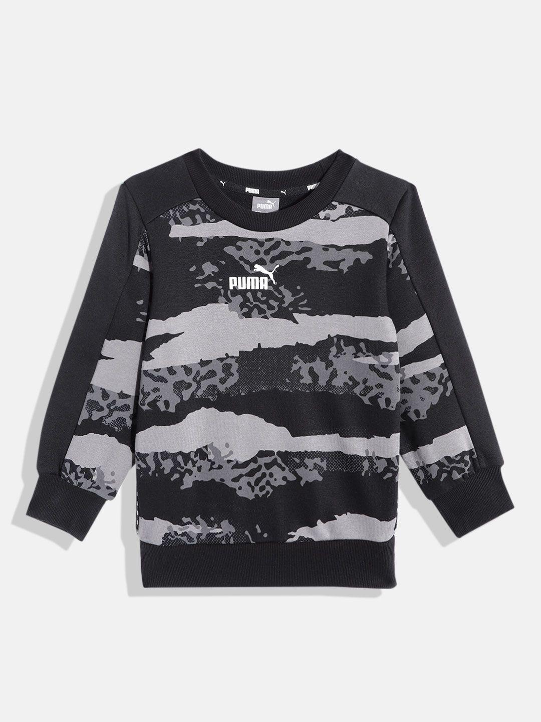 puma boys camouflage printed alpha aop crew sweatshirt