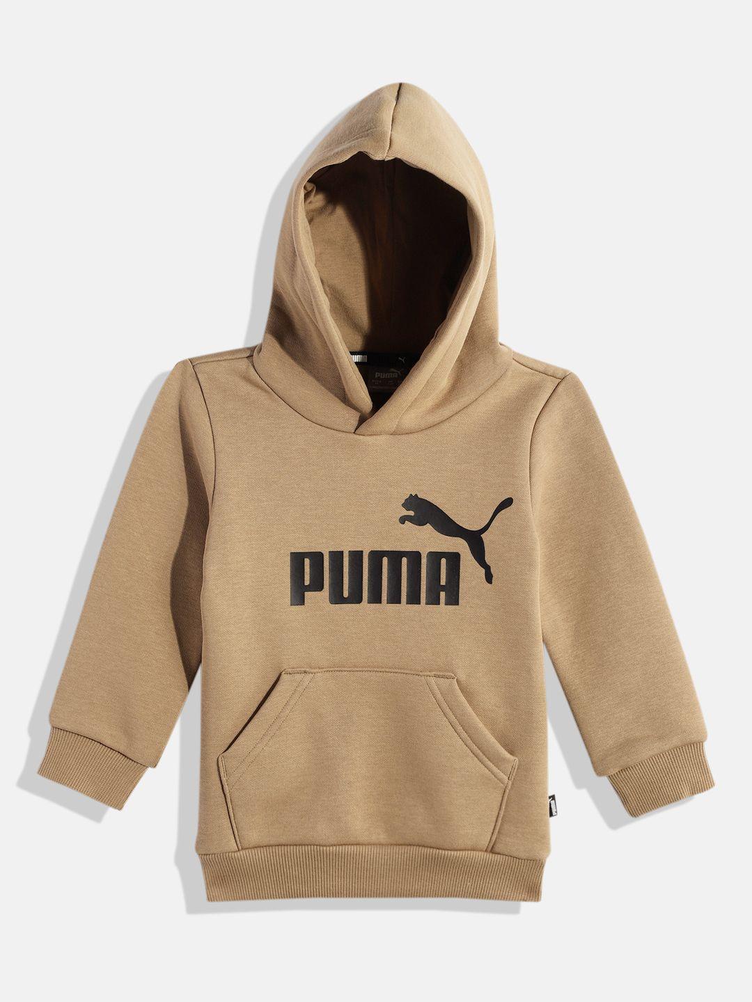 puma boys essential big logo printed hooded sweatshirt
