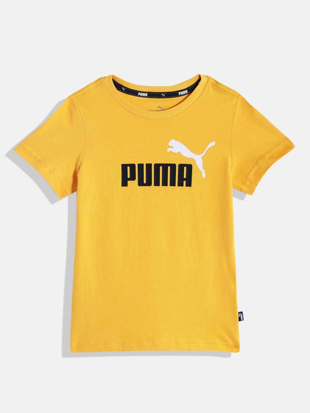 puma boys essentials brand logo printed pure cotton t-shirt