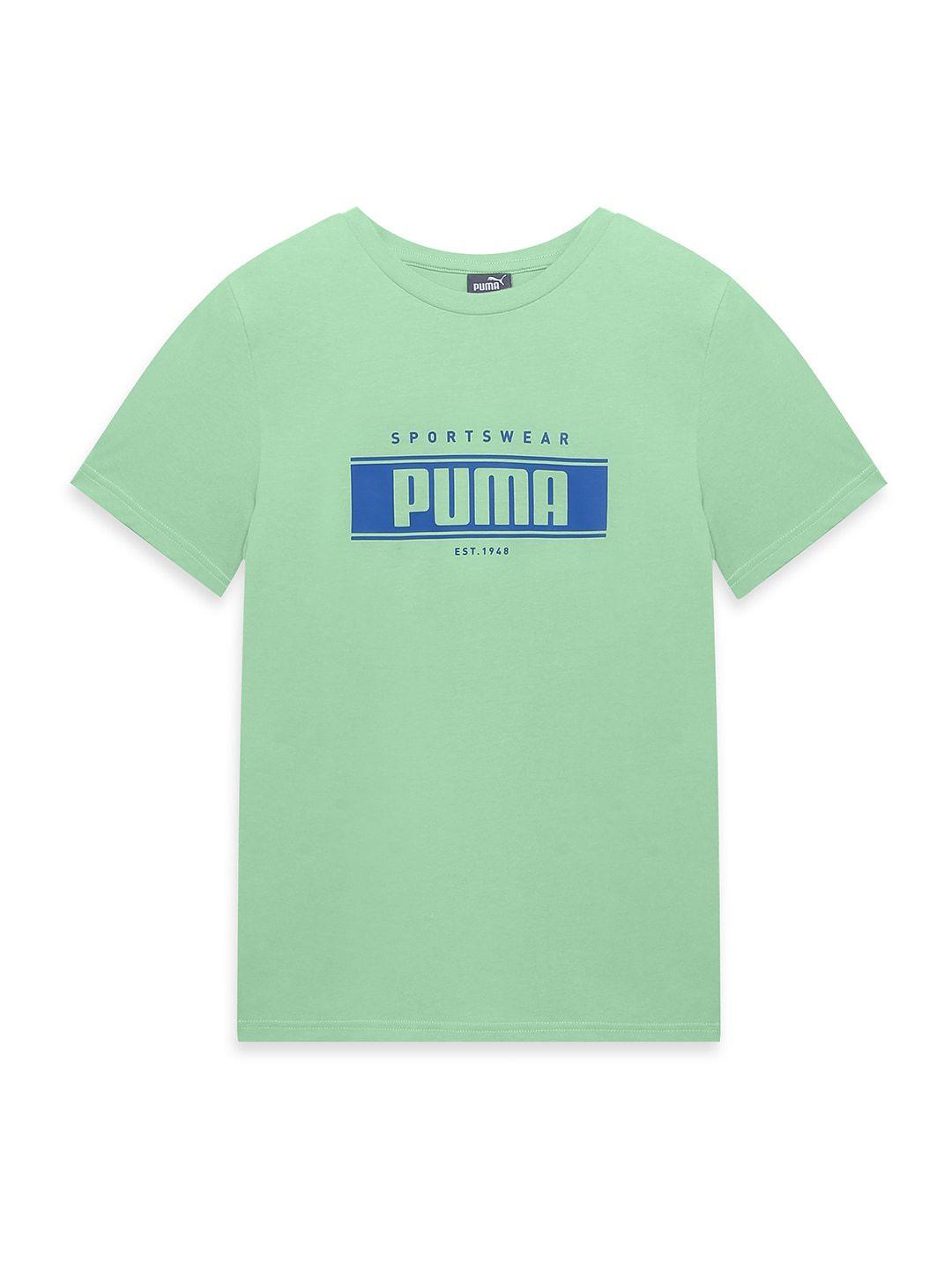 puma boys printed crew-neck regular fit cotton t-shirt