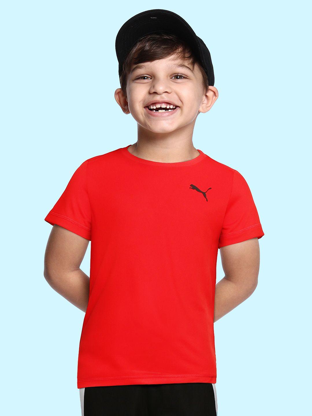 puma boys red active small logo t-shirt