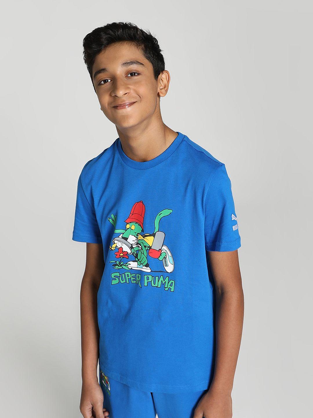 puma boys super puma printed pure cotton t-shirt
