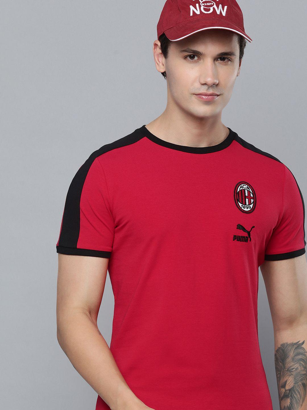 puma brand logo a.c milan football heritage t7 t-shirt