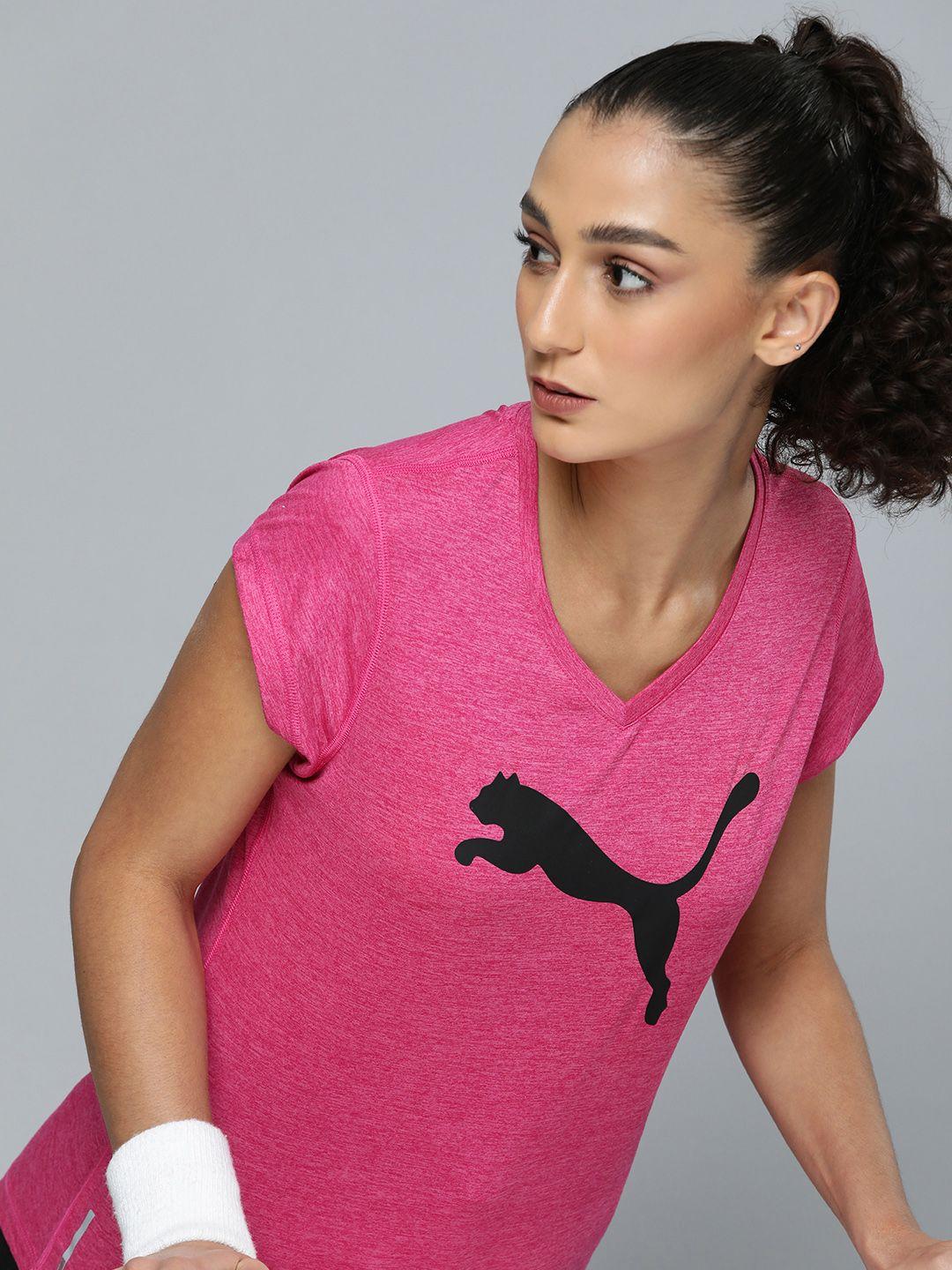 puma brand logo printed drycell v-neck training t-shirt