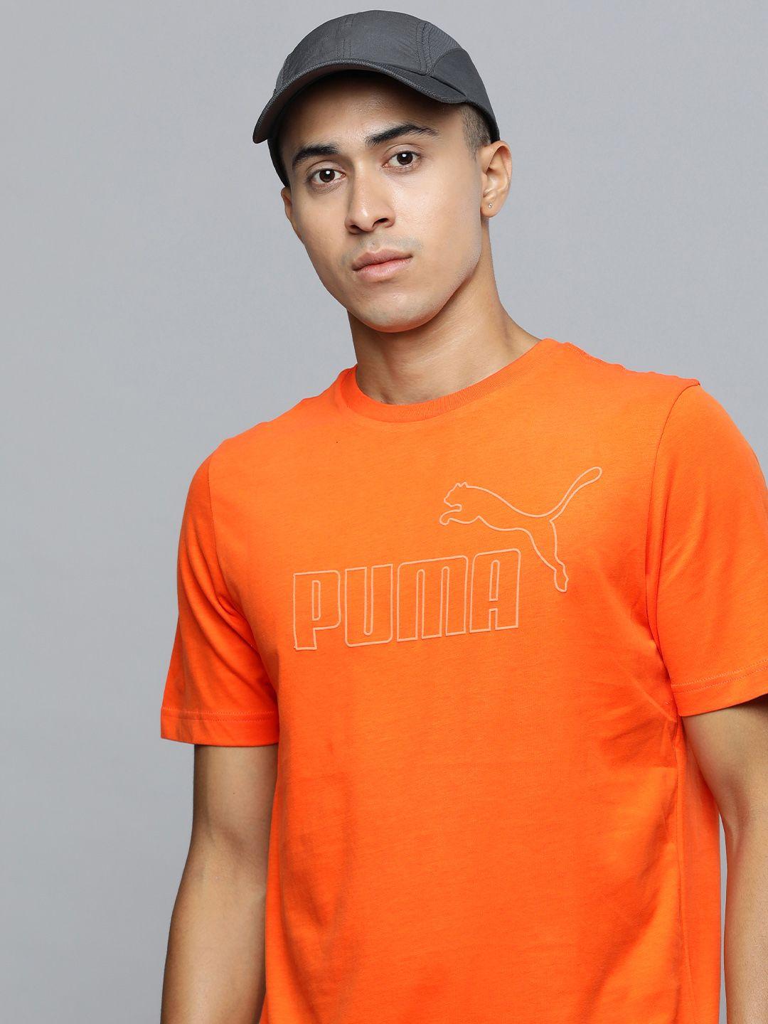 puma brand logo printed ess elevated  regular fit pure cotton t-shirt