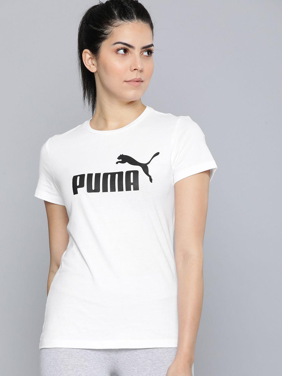 puma brand logo printed pure cotton ess t-shirt