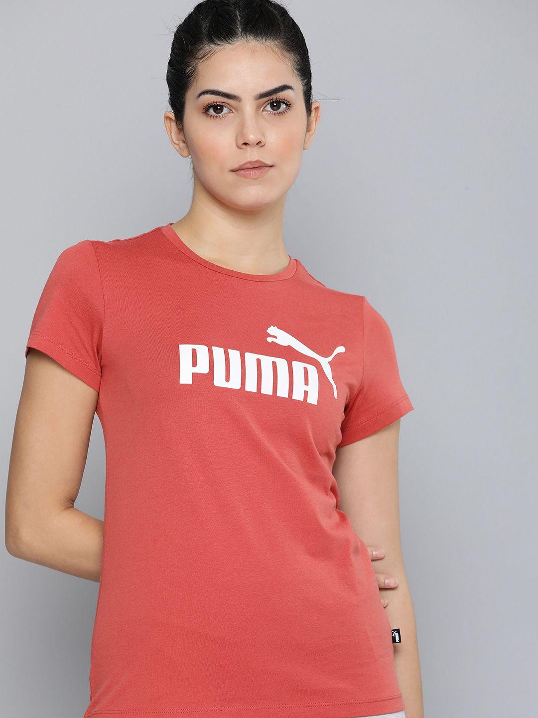 puma brand logo printed pure cotton ess t-shirt
