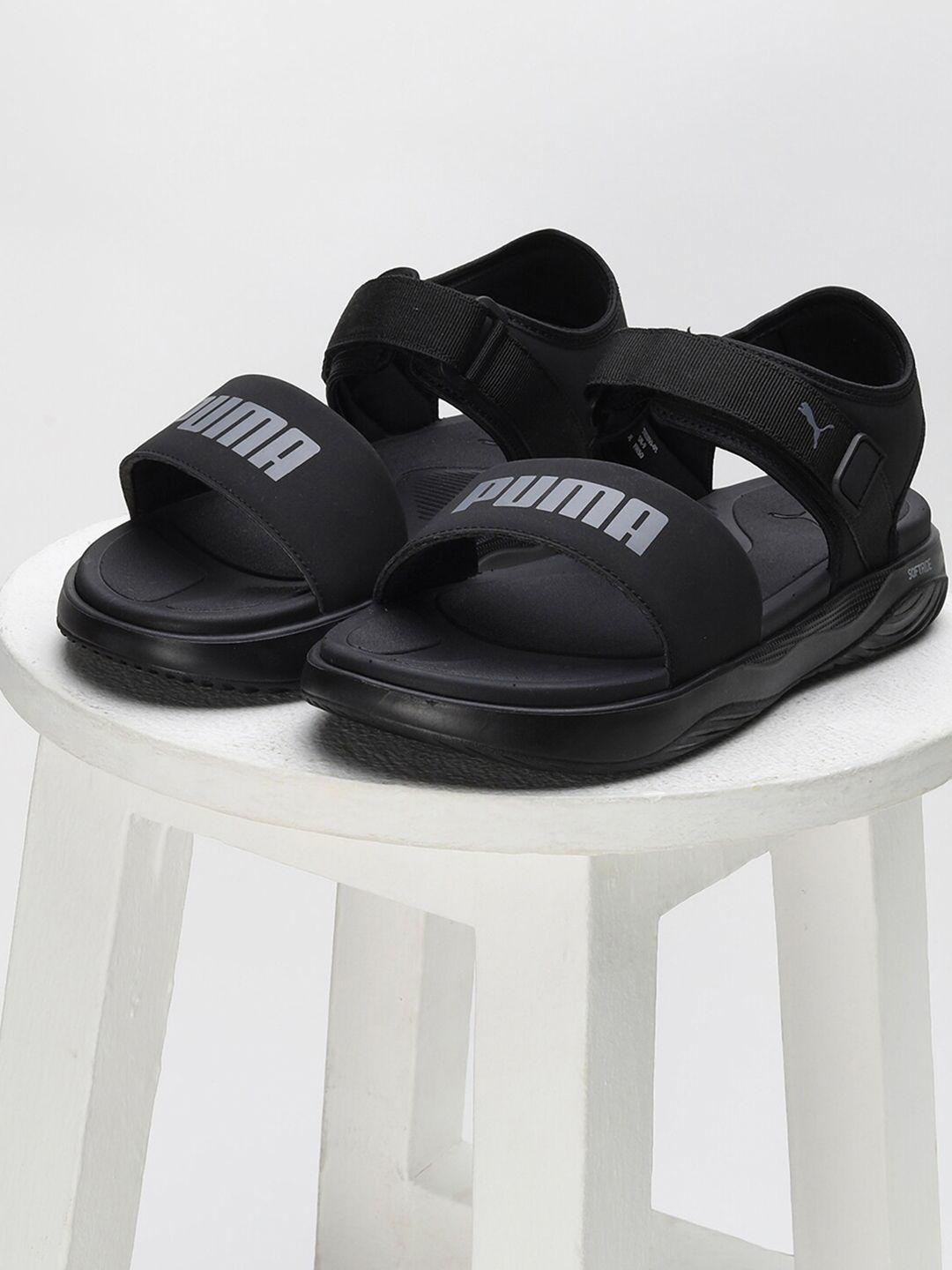 puma brand logo printed softride seave sandals