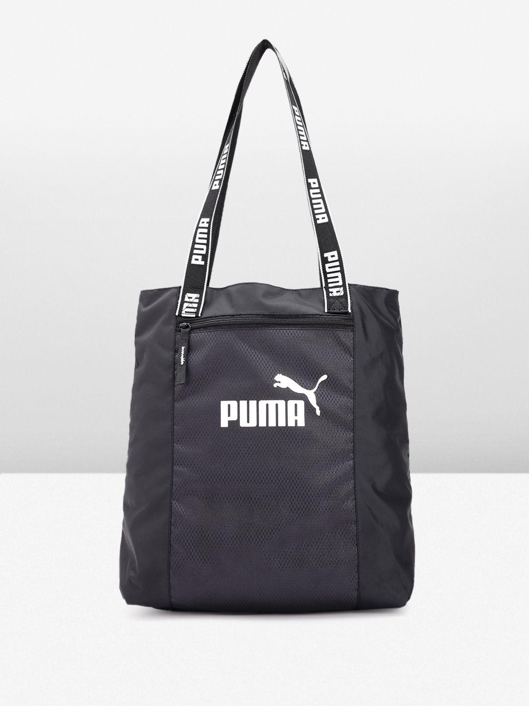 puma brand logo printed structured shoulder bag