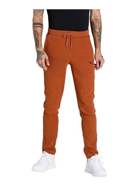 puma brown cotton trackpants