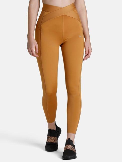 puma brown mid rise tights