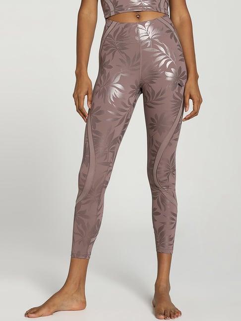 puma brown printed yoga tights
