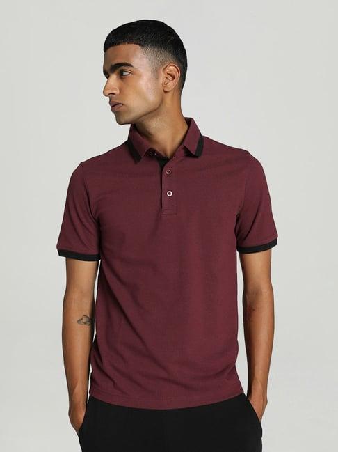 puma brown regular fit polo t-shirt