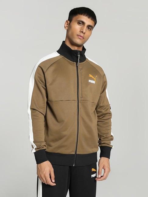 puma chocolate chip regular fit printed jacket