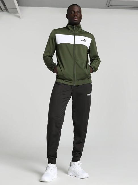 puma classic green & black regular fit tracksuit