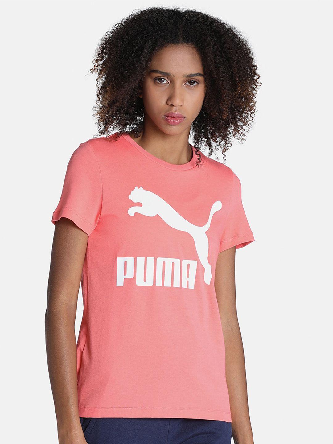 puma classics brand logo printed pure cotton t-shirt