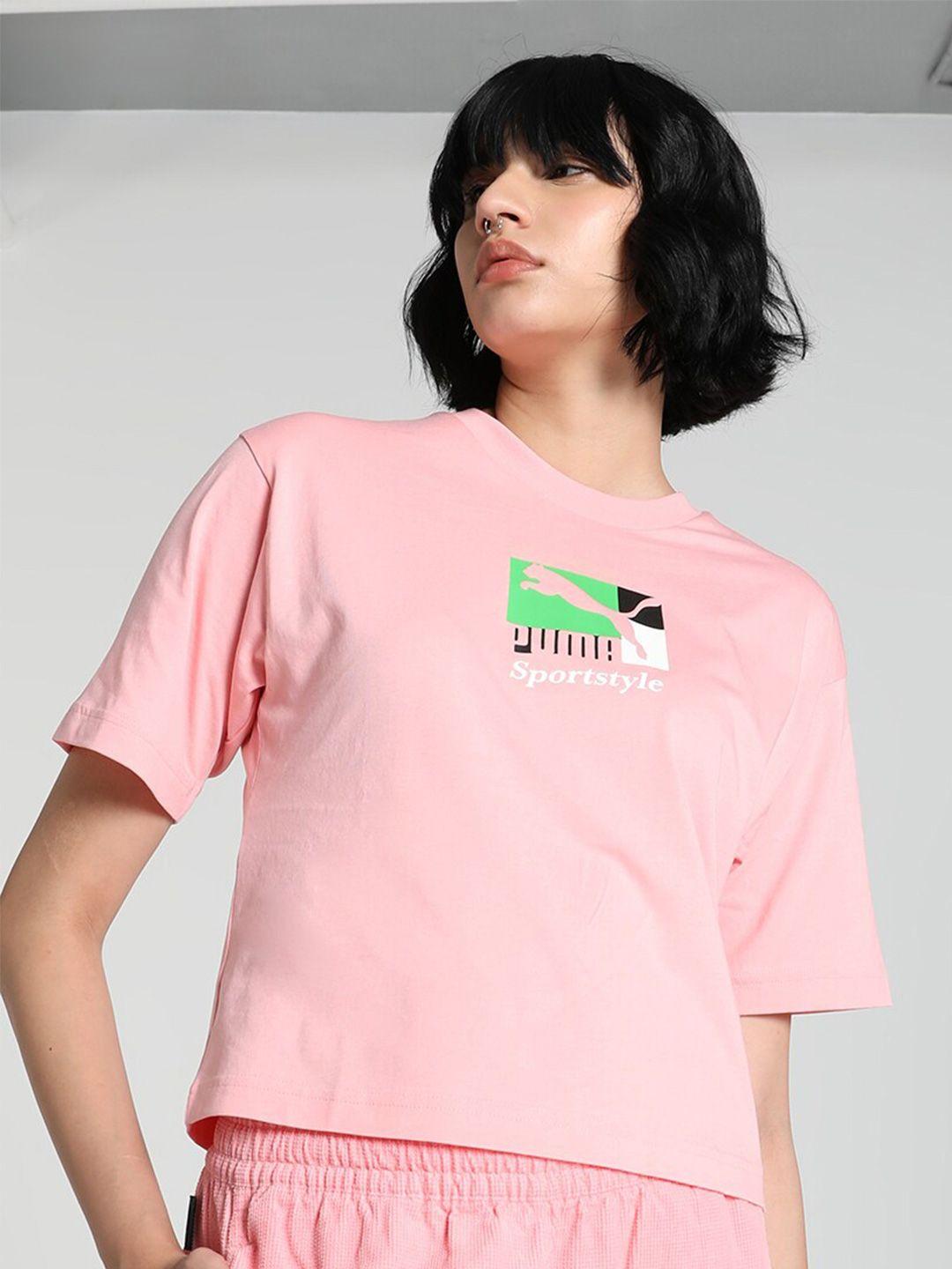 puma classics brand love printed relaxed-fit short sleeves tshirts