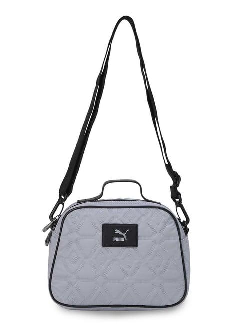 puma classics grey fog textured sling handbag