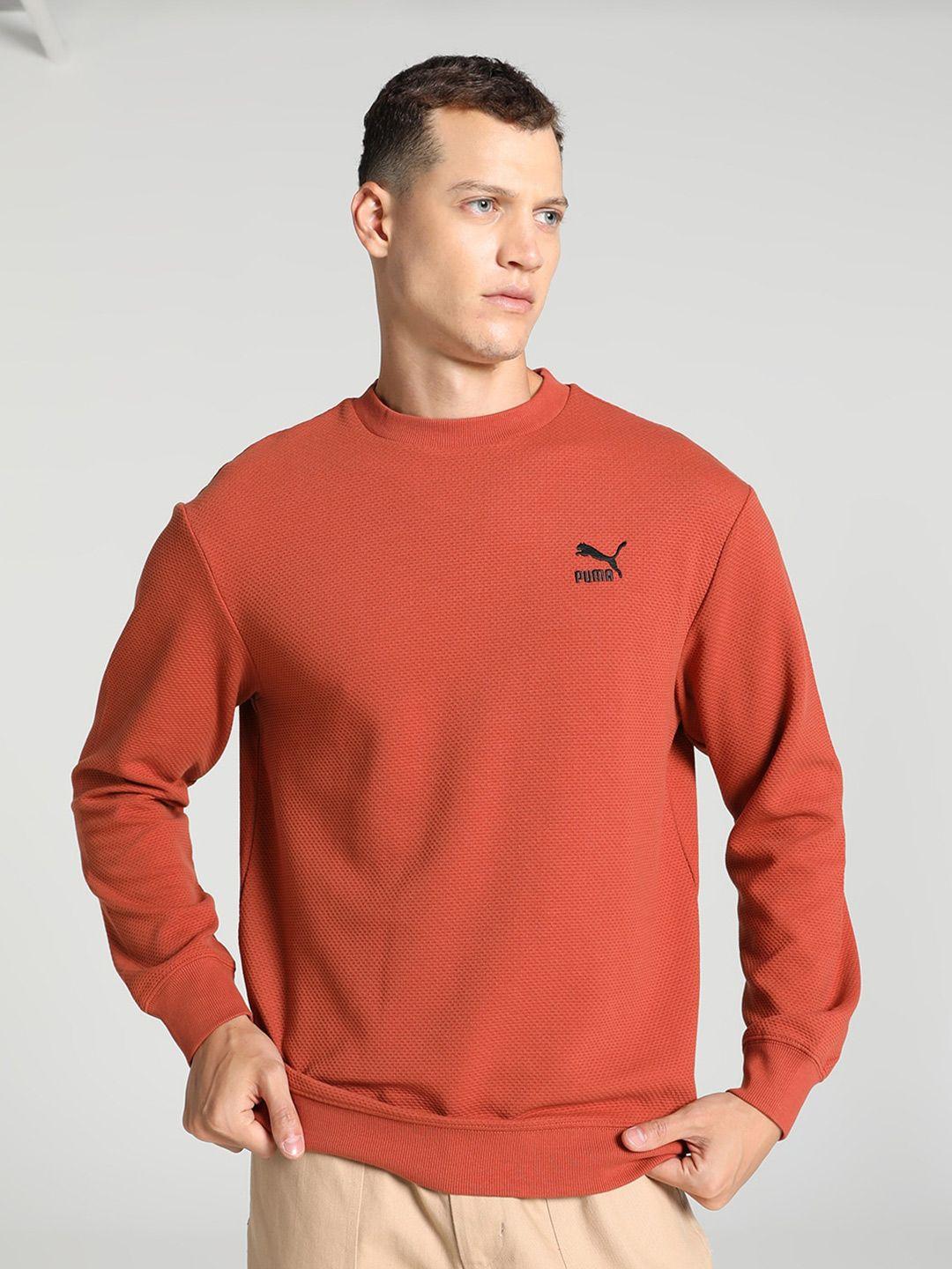 puma classics jacquard crew-neck sweatshirt