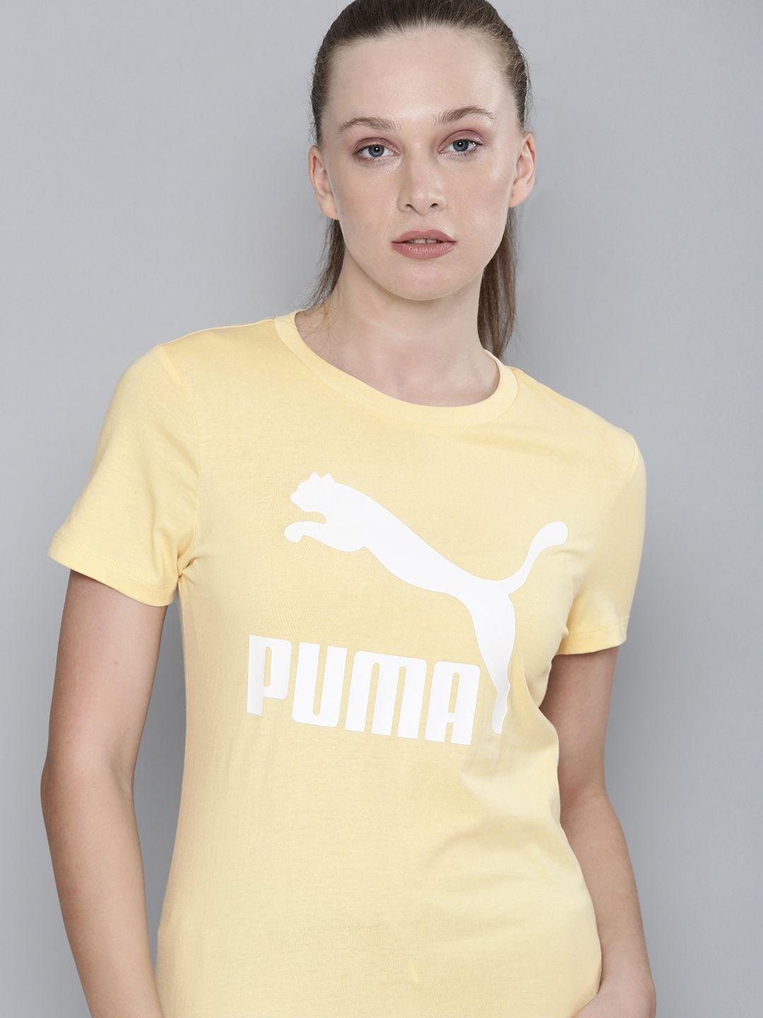 puma classics logo printed pure cotton t-shirt