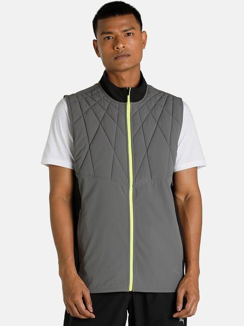 puma cloudspun grey sleeveless jacket