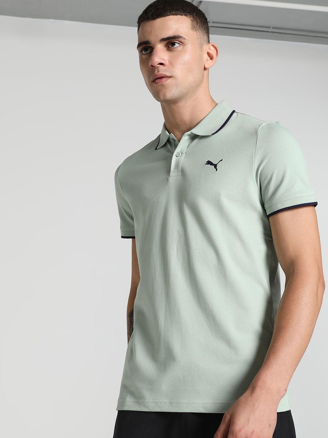 puma collar tipping heather slim fit polo cotton slim-fit t-shirt