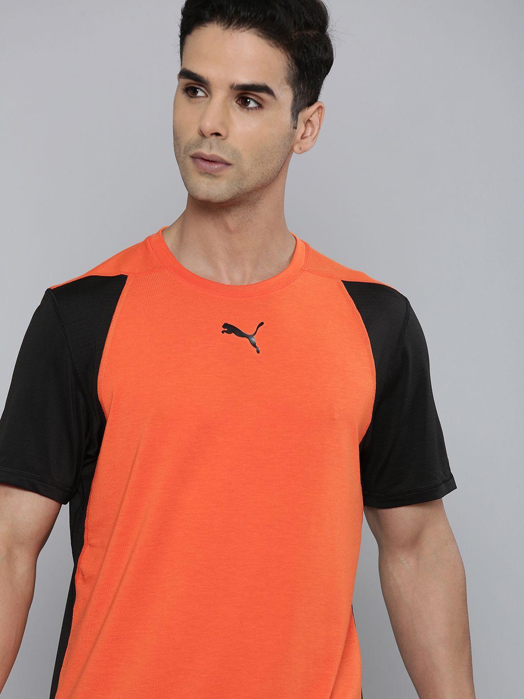 puma colourblocked knitted engineered for strength training or gym t-shirt