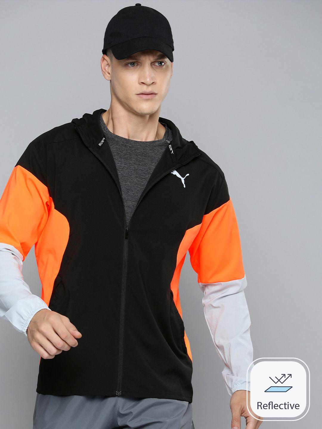 puma colourblocked run lightweight drycell hooded sporty jacket