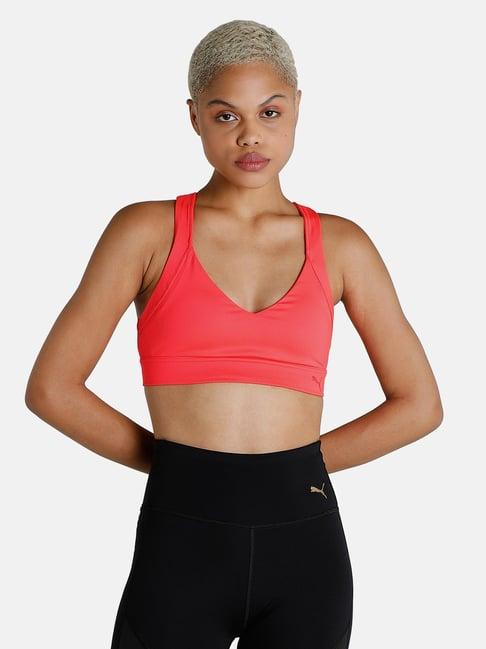 puma coral v neck sports bra