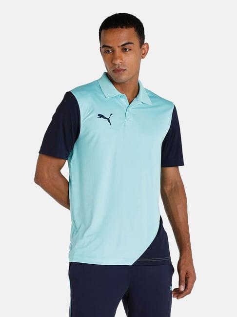 puma cr takedown blue regular fit sports polo t-shirt