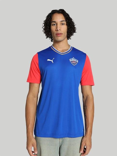 puma dc take down 2024 red & blue regular fit cricket jersey