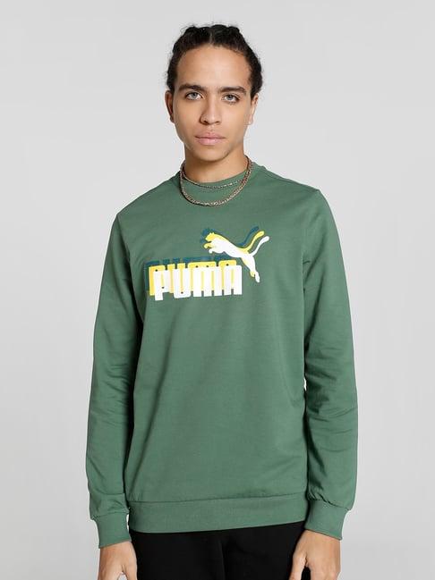 puma deep forest regular fit printed cotton sweatshirt