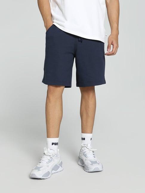 puma downtown club navy cotton relaxed fit shorts