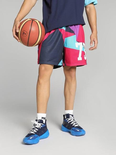 puma dylan multicolored regular fit printed sports shorts