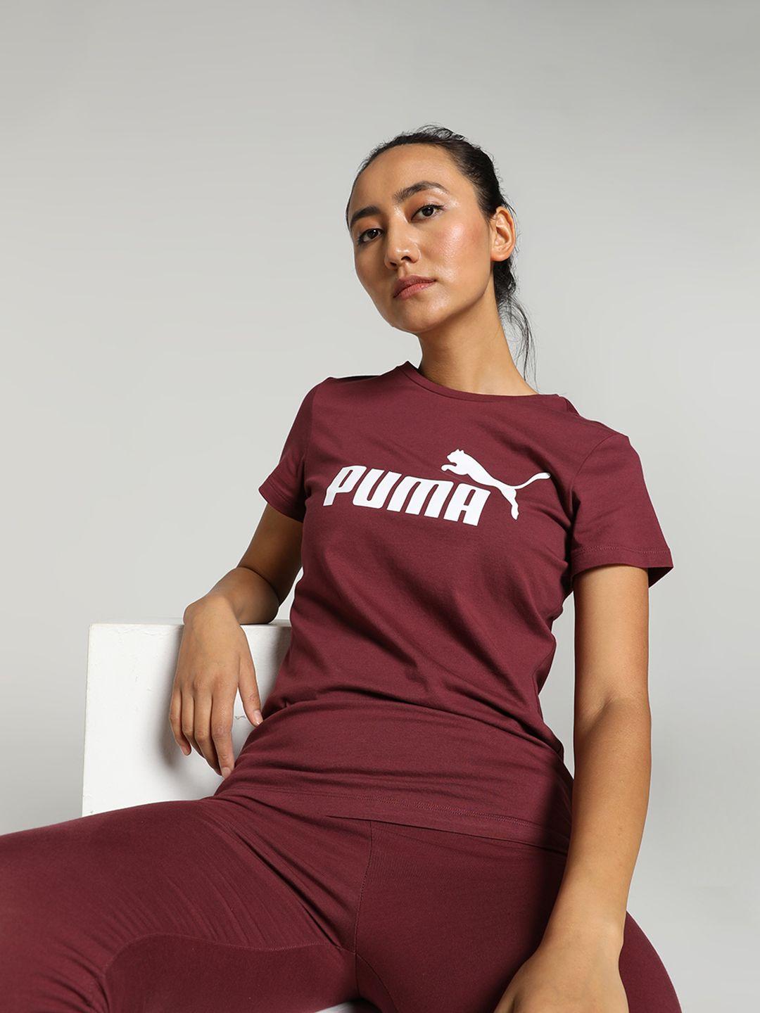 puma ess logo printed cotton t-shirt