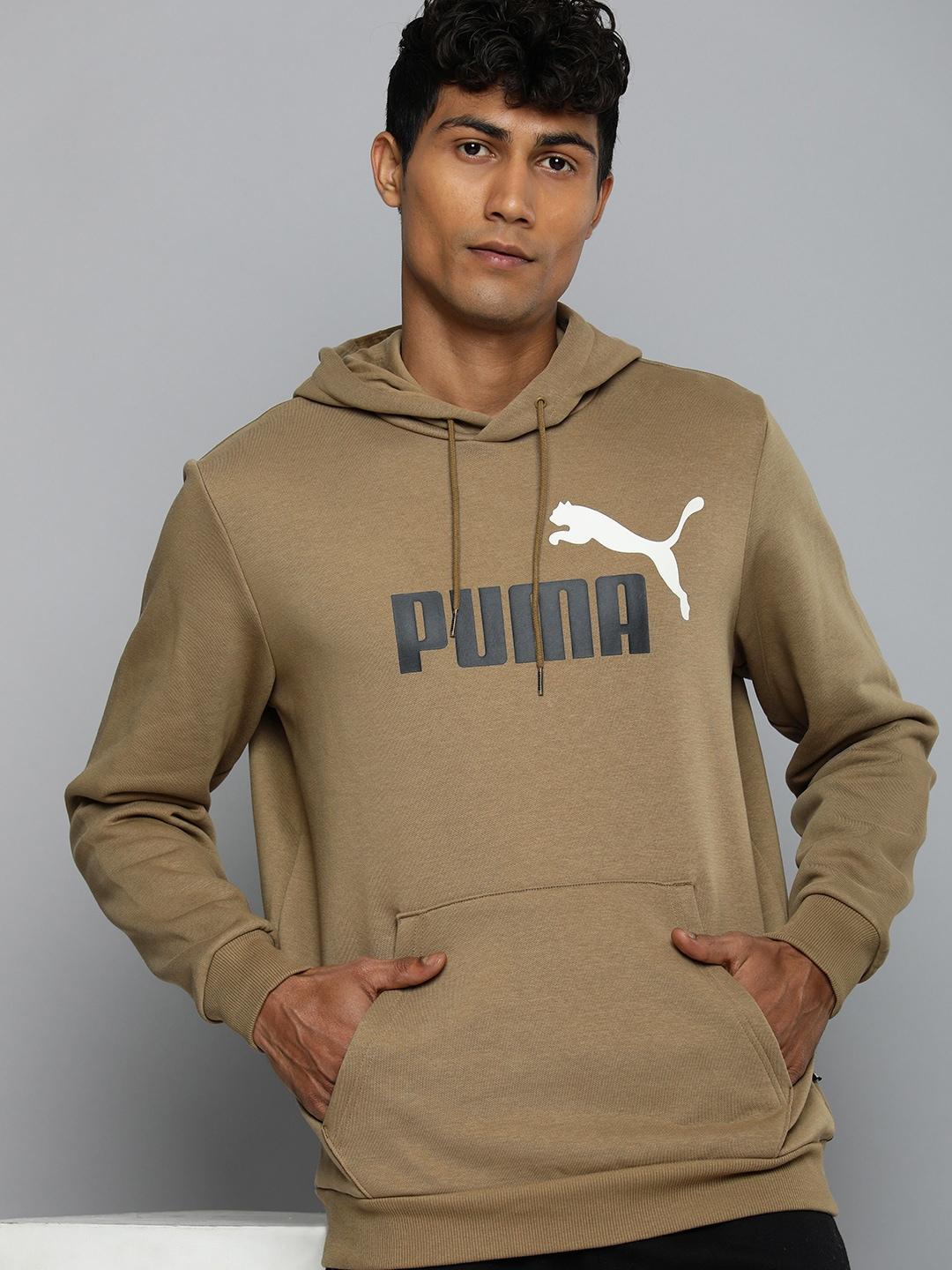 puma essential+ 2 colour big logo regular fit printed hooded sweatshirt