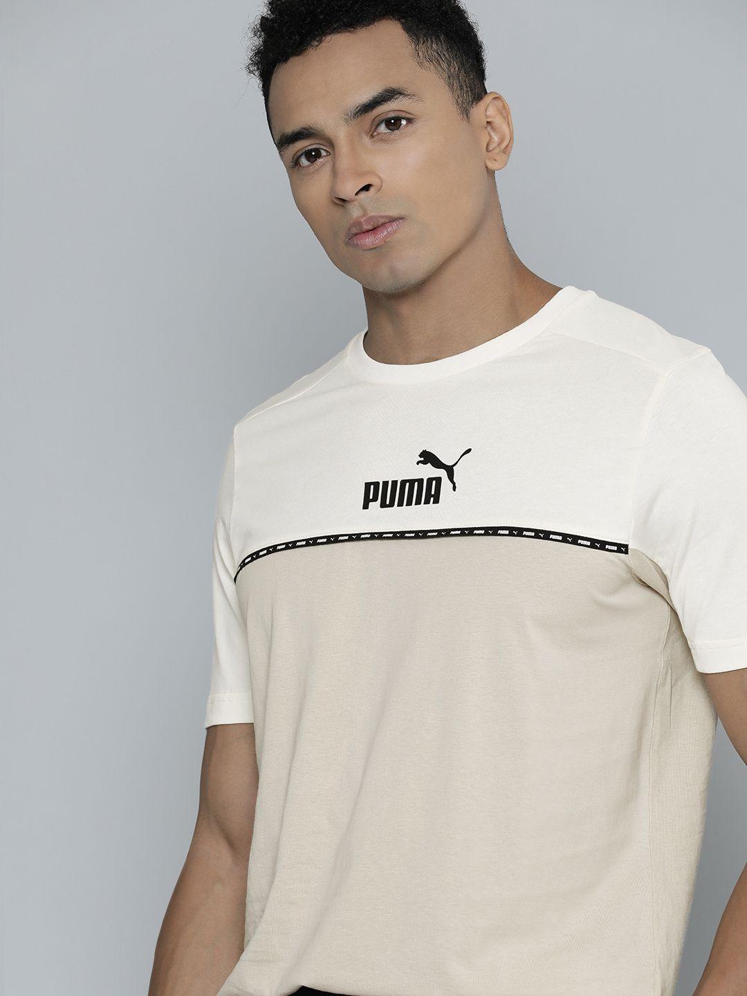 puma essential block x tape pure cotton outdoor t-shirt