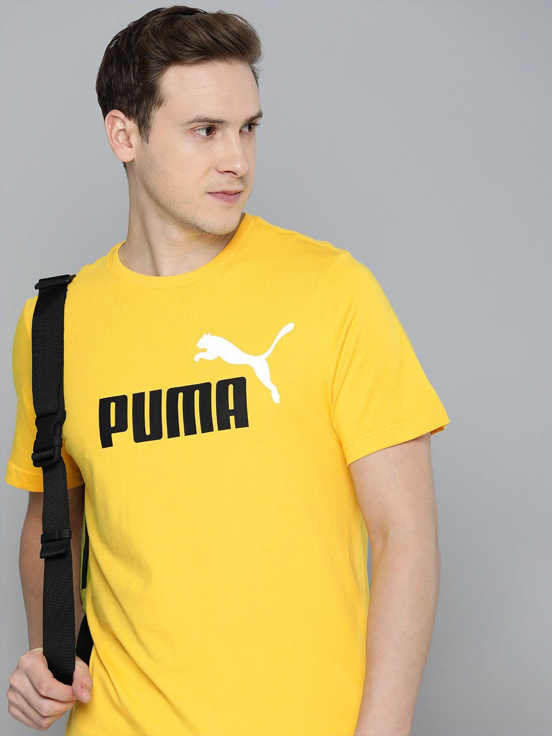 puma essentials+ 2 colour brand logo printed t-shirt