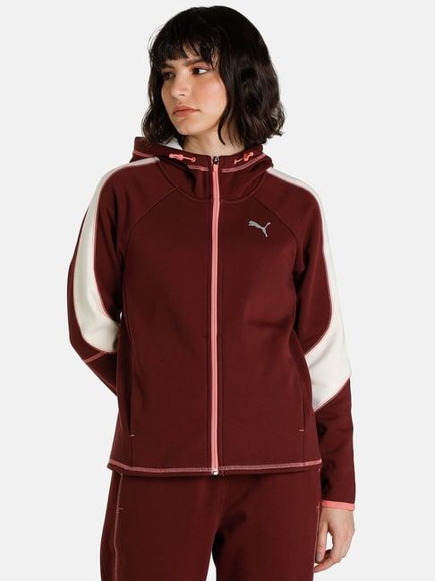 puma evostripe evostripe maroon cotton hoodie
