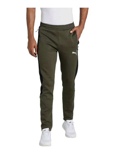 puma evostripe green regular fit trackpants