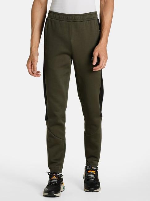 puma evostripe olive slim fit trackpants